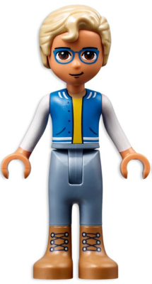 Friends Sebastian - Medium Nougat Boots, Sand Blue Trousers, Blue Vest with Pockets, Yellow Undershirt
