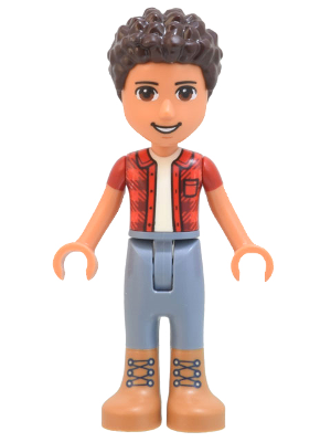 Friends River - Red Checkered Shirt with White Undershirt, Sand Blue Trousers