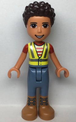 Friends River - Neon Yellow Safety Vest, Sand Blue Trousers with Medium Nougat Boots