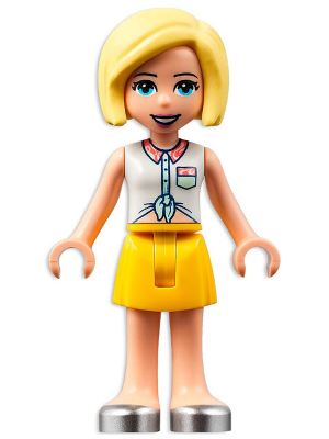 Friends Roxy - White Collared Shirt, Yellow Skirt, Silver Shoes