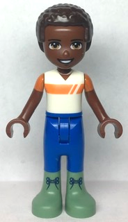 Friends Elijah - White and Orange Shirt, Blue Trousers, Sand Green Boots