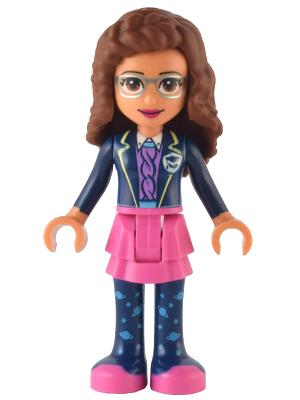 Friends Olivia (Nougat) - Dark Pink Skirt, Dark Blue Leggings, Dark Blue Jacket