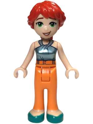 Friends Mia (Adult) - Metallic Light Blue Halter Top, Orange Pants, Dark Turquoise Shoes