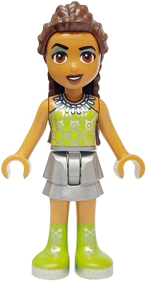 Friends Andrea (Adult) - Flat Silver Skirt, Lime Halter Top and Boots