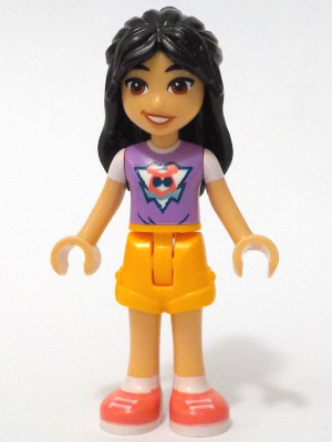 Friends Liann - Medium Lavender Top, Bright Light Orange Shorts, Coral Shoes