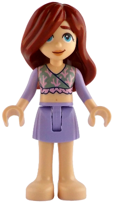 Friends Paisley - Sand Green Top, Lavender Skirt, Bare Feet