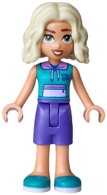 Friends Nova - Dark Turquoise Sleeveless Hoodie, Dark Purple Shorts, Dark Turquoise Shoes