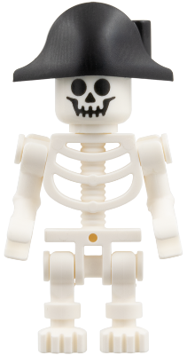 Skeleton - Standard Skull, Bent Arms Horizontal Grip, Black Bicorne Hat