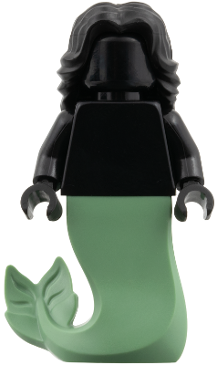 Figurehead - Black Torso, Head, and Hair, Sand Green Mermaid Tail