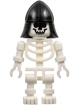 Skeleton with Standard Skull, Black Neck Protector Helmet