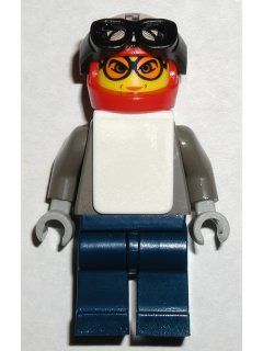 Snowboarder, Dark Gray Shirt, Dark Blue Legs, White Vest
