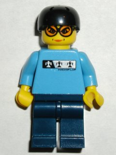 Skateboarder, Medium Blue Shirt, Dark Blue Legs