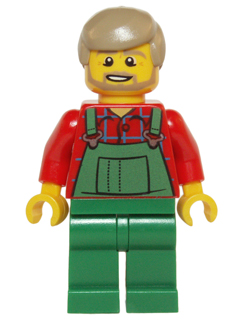 Overalls Farmer Green, Dark Tan Hair and Beard