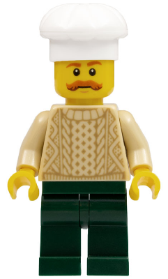 Chef - Tan Knit Sweater, Dark Green Legs, Bushy Moustache