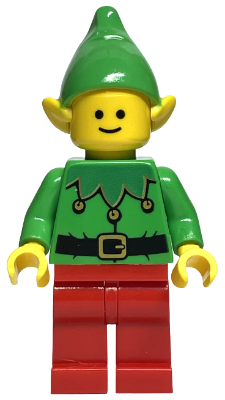 Elf - Green Scalloped Collar with Bells, Red Legs