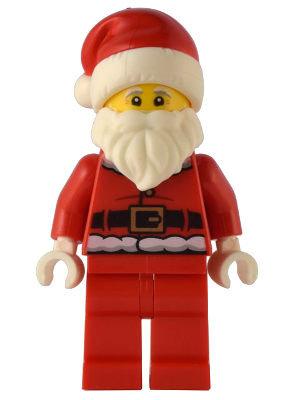Santa - Fur Lined Jacket with 2 Dark Red Creases on Back, Red Legs