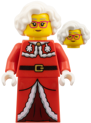 Mrs. Claus - Red Jacket, Dark Red Printed Skirt