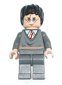 Harry Potter - Gryffindor Stripe Torso, Dark Bluish Gray Legs, Eyebrows Above Glasses