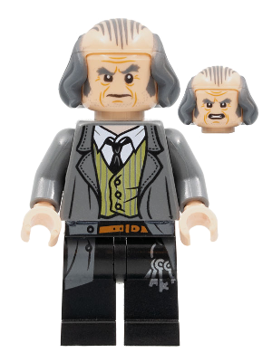 Argus Filch - Bald on Top, Dark Bluish Gray Jacket