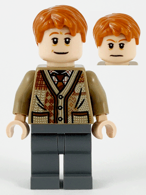 Arthur Weasley - Dark Tan Sweater, Dark Bluish Gray Legs