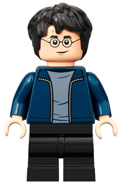 Harry Potter - Dark Blue Open Jacket over Sand Blue Shirt, Black Medium Legs