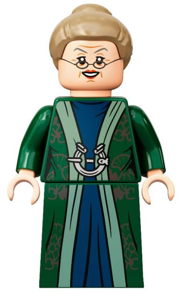 Professor Minerva McGonagall - Dark Green Robe over Dark Blue Dress, Dark Tan Hair