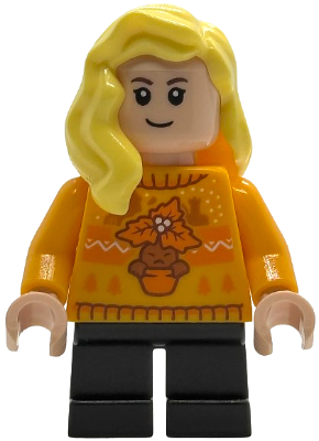 Hannah Abbott - Bright Light Orange Holiday Sweater, Black Short Legs