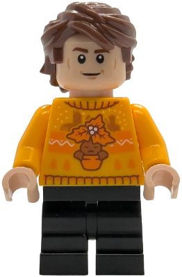 Cedric Diggory - Bright Light Orange Holiday Sweater, Black Medium Legs
