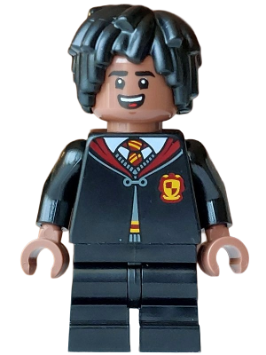 Lee Jordan - Gryffindor Robe Clasped, Black Medium Legs, Hair Short Layered Mop Top