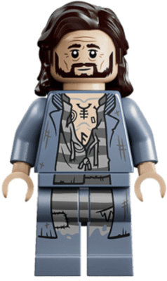Sirius Black - Dark Brown Hair, Sand Blue Jacket over Tattered Striped Shirt, Printed Legs