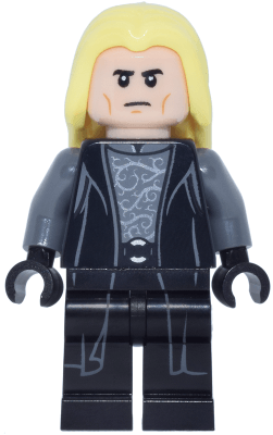 Minifigurka LEGO® hp638 Lucius Malfoy - Death Eater Outfit, Bright Light Yellow Hair, Printed Legs