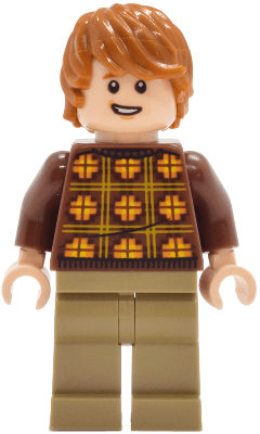 Minifigurka LEGO® hp644 Ron Weasley - Reddish Brown Sweater with Yellow and Orange Plaid