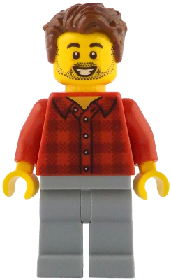 Rob the Fan Designer - Red Plaid Flannel Shirt, Light Bluish Gray Legs