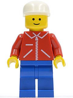 Jacket Red with Zipper - Red Arms - Blue Legs, White Cap