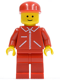 Jacket Red with Zipper - Red Arms - Red Legs, Red Cap