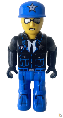 Police - Blue Legs, Black Jacket, Blue Cap with Star, Sunglasses (4154547)
