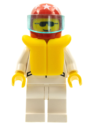 Jacket 2 Stars White - White Legs, Red Helmet 7 White Stars, Trans-Light Blue Visor