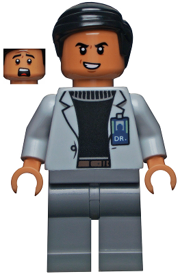 Dr. Henry Wu - Light Bluish Gray Jacket, Evil Smile / Scared
