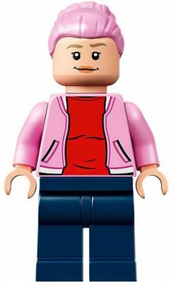 Brooklynn - Bright Pink Jacket over Red Shirt, Dark Blue Legs