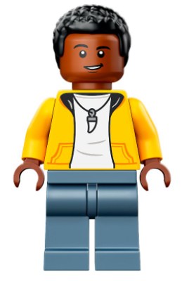 Darius Bowman - Yellow Hoodie over White Shirt, Sand Blue Legs