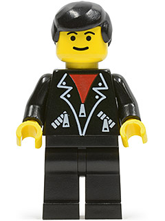 Leather Jacket with Zippers - Black Legs, Black Male Hair, Eyebrows