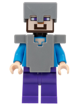 Steve (Light Nougat) - Dark Purple Legs, Flat Silver Helmet and Armor