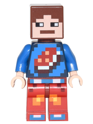 Minecraft Skin 7 - Pixelated, Blue Shirt with Porkchop Icon