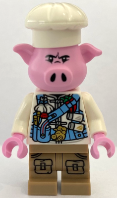 Pigsy - Medium Blue Utility Harness with Pig Head Buckle, Dark Tan Medium Legs with Pockets