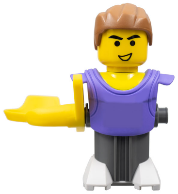 McDonald's Sports Basketball Player - Lilac Torso and Dark Bluish Gray Base without Stickers