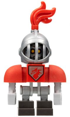 Macy Bot - Red Shoulders, Flat Silver Helmet