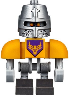 Axl Bot - Bright Light Orange Shoulders, Flat Silver Helmet