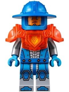 Royal Soldier / King's Guard - Blue Helmet with Broad Brim, Trans-Neon Orange Armor