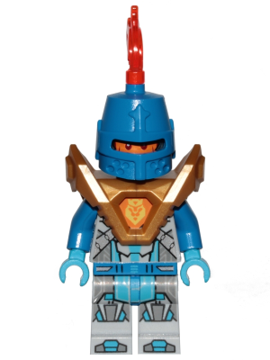 Royal Soldier / King's Guard - Blue Helmet with Eye Slit, Pearl Gold Armor