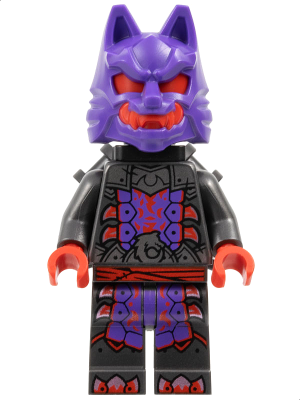 Wolf Mask Warrior - Dark Purple and Red Mask, Neck Bracket